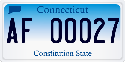 CT license plate AF00027