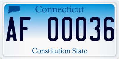 CT license plate AF00036