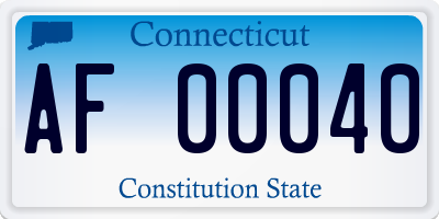 CT license plate AF00040
