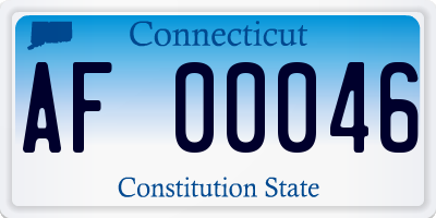 CT license plate AF00046