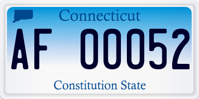 CT license plate AF00052