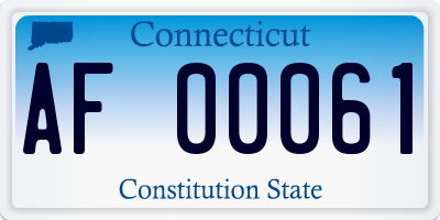 CT license plate AF00061