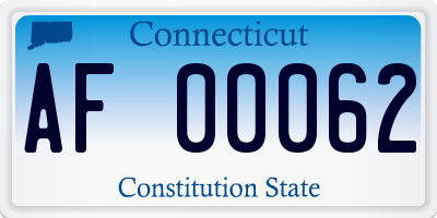 CT license plate AF00062