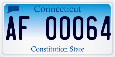CT license plate AF00064