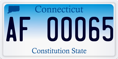 CT license plate AF00065