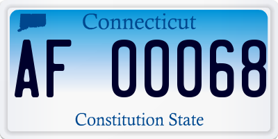 CT license plate AF00068