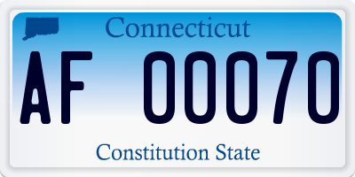 CT license plate AF00070