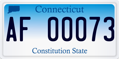 CT license plate AF00073