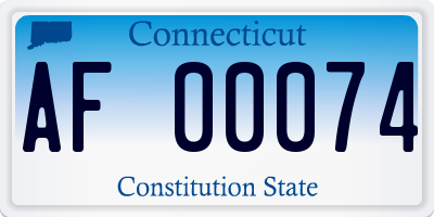 CT license plate AF00074