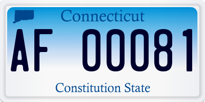 CT license plate AF00081