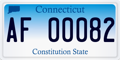 CT license plate AF00082
