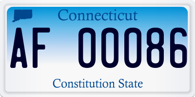 CT license plate AF00086