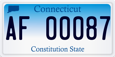 CT license plate AF00087