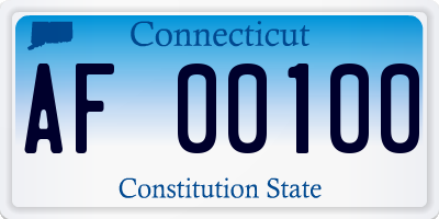 CT license plate AF00100