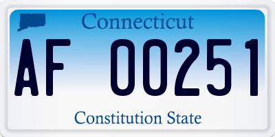 CT license plate AF00251