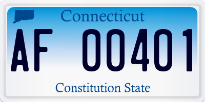 CT license plate AF00401