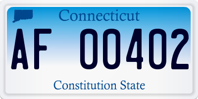 CT license plate AF00402