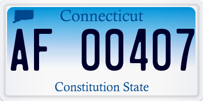 CT license plate AF00407
