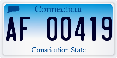 CT license plate AF00419