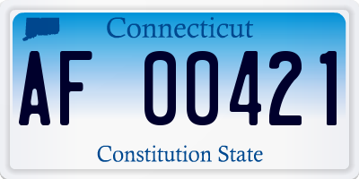 CT license plate AF00421
