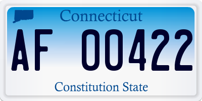 CT license plate AF00422