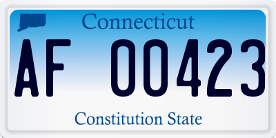 CT license plate AF00423