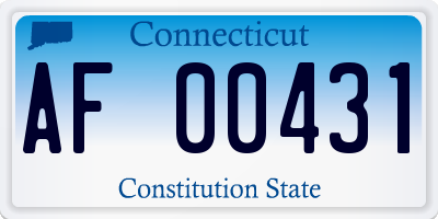CT license plate AF00431
