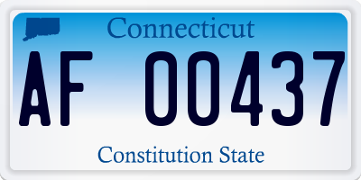 CT license plate AF00437