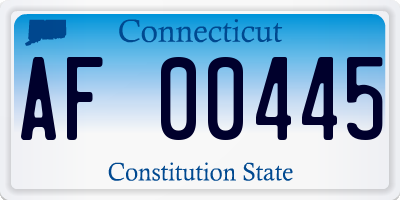 CT license plate AF00445