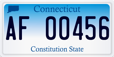 CT license plate AF00456