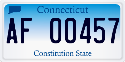 CT license plate AF00457