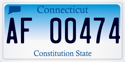 CT license plate AF00474