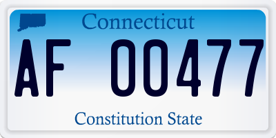 CT license plate AF00477