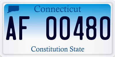 CT license plate AF00480