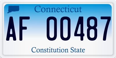 CT license plate AF00487