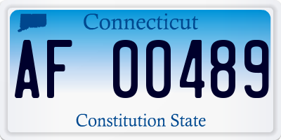 CT license plate AF00489