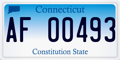 CT license plate AF00493