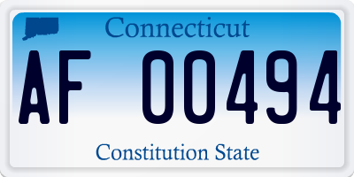 CT license plate AF00494