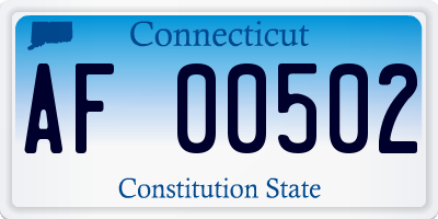 CT license plate AF00502
