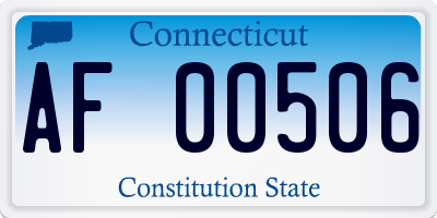 CT license plate AF00506