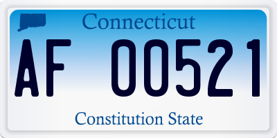 CT license plate AF00521