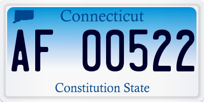 CT license plate AF00522
