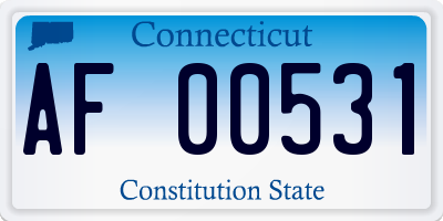 CT license plate AF00531