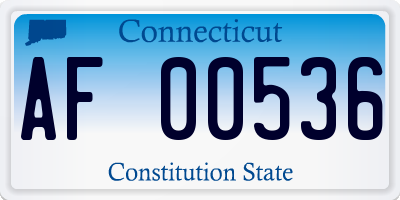 CT license plate AF00536