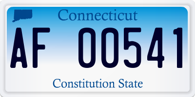 CT license plate AF00541
