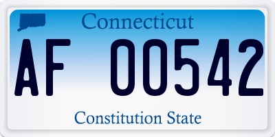 CT license plate AF00542
