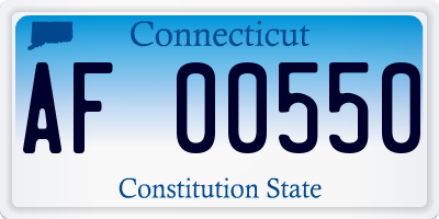 CT license plate AF00550