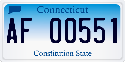 CT license plate AF00551