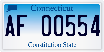 CT license plate AF00554