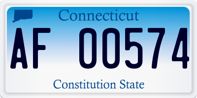 CT license plate AF00574